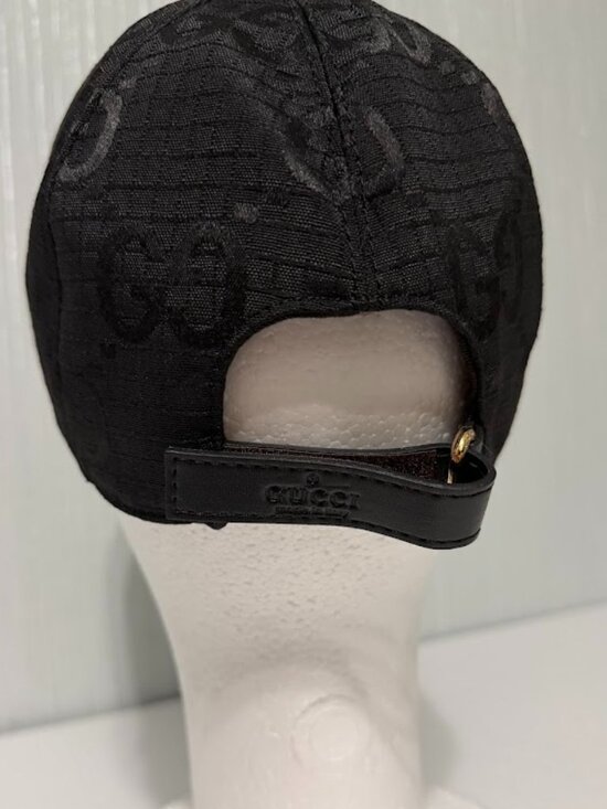 Black Monogram Jacquard Baseball Cap Adjustable Strap Streetwear Hat main image 5